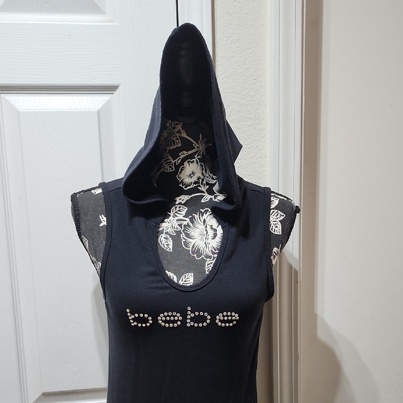 Bebe Black Hooded Maxi Dress S - Picture 2 of 7